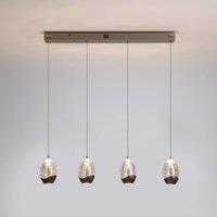 Searchlight Seeds LED hanging light, cream-coloured, length 75 cm, 4-bulb glass.