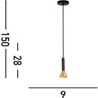 Searchlight Signal hanging light, 9 cm, black/gold, metal