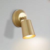 Searchlight CONE LED rechargeable wall lamp, gold-coloured, width 10 cm, metal