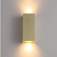 Searchlight London Square wall lamp, gold-coloured, height 15 cm, 2-bulb.