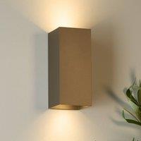 Searchlight London Square wall lamp, brown, height 15 cm, metal, 2-bulb.