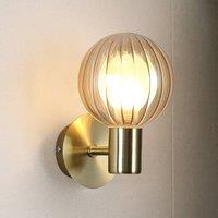 Searchlight Lumisphere bathroom wall lamp, cream/brass colour, height 12 cm