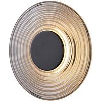 Searchlight Cleo LED wall lamp, smoky grey/matt black, 30 cm, glass