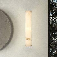 Searchlight LED bathroom wall lamp Wales, gold/marbled, 35 cm steel/resin