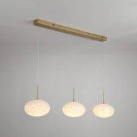 Searchlight Confetti LED hanging light, length 115 cm, gold/white, glass