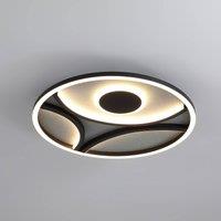 Searchlight Zendisc LED ceiling lamp, semicircle motif, 39 cm, black