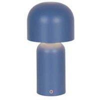 Searchlight Niko LED rechargeable table lamp, blue, height 26 cm, metal, dimmer