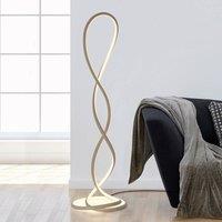 Paul Neuhaus LED floor lamp Twist, sand-coloured, height 143 cm
