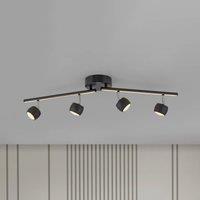 JUST LIGHT. GmbH JUST LIGHT. Jarik LED downlight, 4-bulb, black, 3,000 K