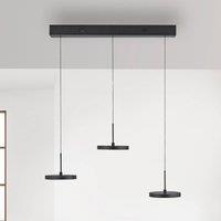 JUST LIGHT. GmbH JUST LIGHT. LED pendant light Plata, black, 3-bulb, 3,000 K