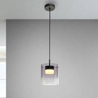 JUST LIGHT. GmbH JUST LIGHT. Elio LED pendant light, smoked glass, 1-bulb, black