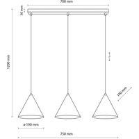 TK Lighting Cono pendant light, 3-bulb, black, E27