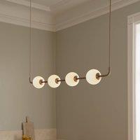 UMAGE LED pendant light Audrey LINEAR, brass, 118 cm, 4-bulb