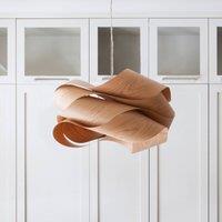 LZF LAMPS LZF Link hanging light, cherry wood/nickel colour, 46 cm, wood