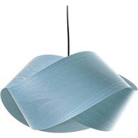 LZF LAMPS LZF Nut hanging light, light blue/nickel-coloured, length 42 cm, wood