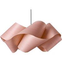 LZF LAMPS LZF Swirl hanging light, light pink/nickel-coloured, 75 cm, wood
