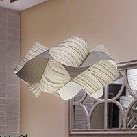 LZF LAMPS LZF Swirl hanging light, grey/nickel-coloured, 54 cm, wood