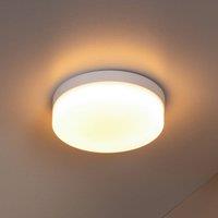 Lucide LED bathroom ceiling lamp Biskit, white, 23 cm, plastic