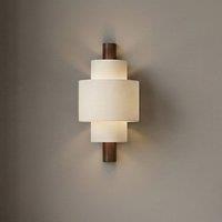 Lucande Kirim wall light, cream white, fabric, height 40 cm