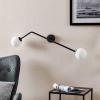 ALDEX Pure wall light, 2-bulb, black, horizontal
