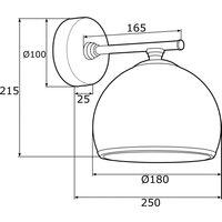 Euluna Mina wall light, chrome-coloured, metal/glass