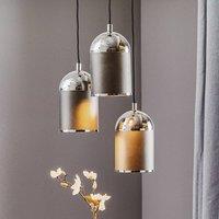 Argon Anadia hanging light, 3-bulb round, anthracite
