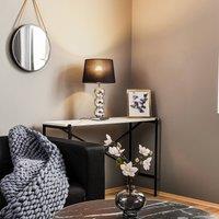 Argon Fulda textile table lamp, black lampshade, chrome base