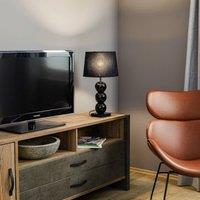 Argon Fulda textile table lamp, glass decoration, black