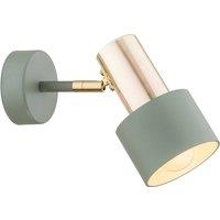 Euluna Destin wall spotlight, 1-bulb green/brass