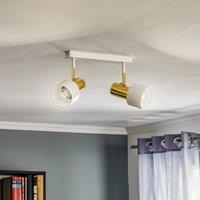 Argon Destin ceiling spotlight, 2-bulb green/brass