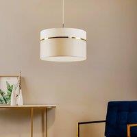 Argon Textile pendant light Long 1-light white/grey/brass