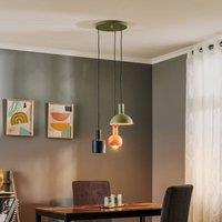 Argon Selma hanging light, 3-bulb, green/red/black