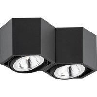 Euluna Elvas ceiling light, swivelling, 2-bulb, black