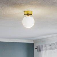 Argon Fatis ceiling light, opal glass/brass, 1-bulb