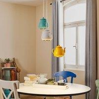 Argon Jasse coffee pot pendant light, 3-bulb, multicolour