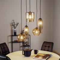 Euluna Svala pendant lampshade, variable, 5-bulb, round