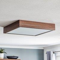 Argon Troms ceiling light, walnut, 50 x 50 cm, wood/glass
