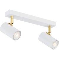 Argon Lund ceiling spotlight in white, 2-bulb