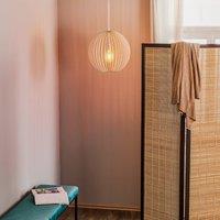 Argon Paz pendant light made of wooden slats, 42 cm, chrome