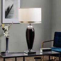 Argon Lund table lamp, black/white, height 60 cm, textile