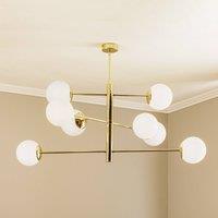 Euluna Caroll ceiling light 8-bulb opal/brass