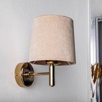 Argon Polo wall light, beige/dark brass