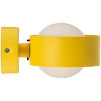 Argon Mado wall light in steel, yellow, 1-bulb