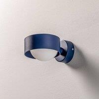 Argon Mado wall light in steel, blue, 1-bulb
