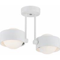 Argon Mado ceiling light in steel, white, 2-bulb