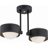 Argon Mado ceiling light in steel, black, 2-bulb