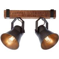 Brilliant Ceiling spotlight Plow, black/dark wood