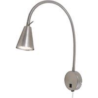 Briloner LED wall light Tusa, nickel, metal, 45 cm, flexible arm