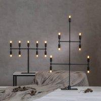 STAR TRADING Twice candelabra, black, nine-bulb, 42 cm