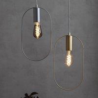 STAR TRADING Shape decorative hanging light with oval, silver